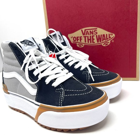 Vans Sk8 Hi Stacked Women Size Gray Black Skateboarding Suede Canvas VN0A4BTWIYP - Picture 9 of 11